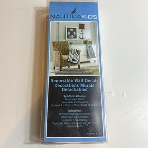 New Nautica Kids Romovable Wall Decals - Nautical Anchor & Life Ring